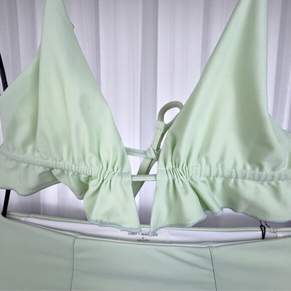 NWT Lost&Wander Sage for Days Ruffle Top & High Waisted Bottom Bikini Swimsuit - Picture 3 of 7